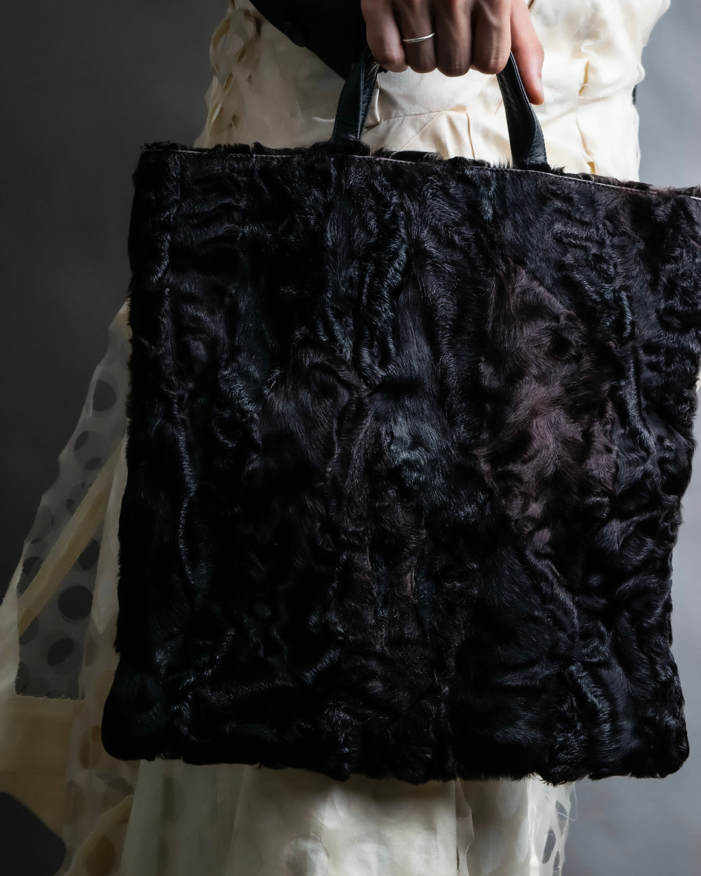 "LOEWE" Real fur and nappa leather tote bag