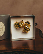 "Christian Dior" 80's-90's Gold chain clip-on earrings