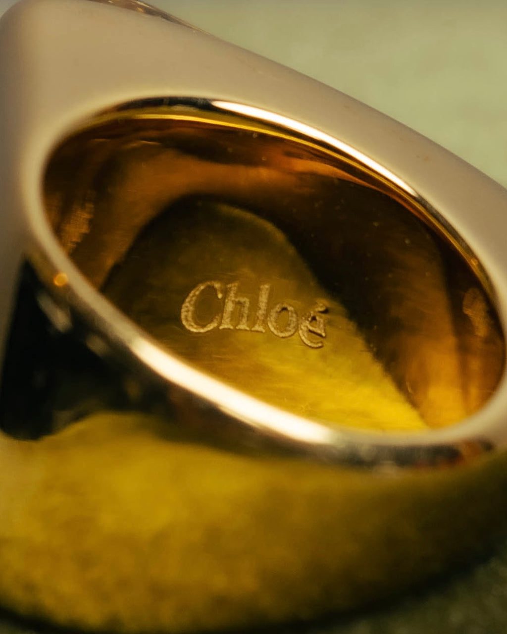 "Chloé" 2010's Amber resin statement ring