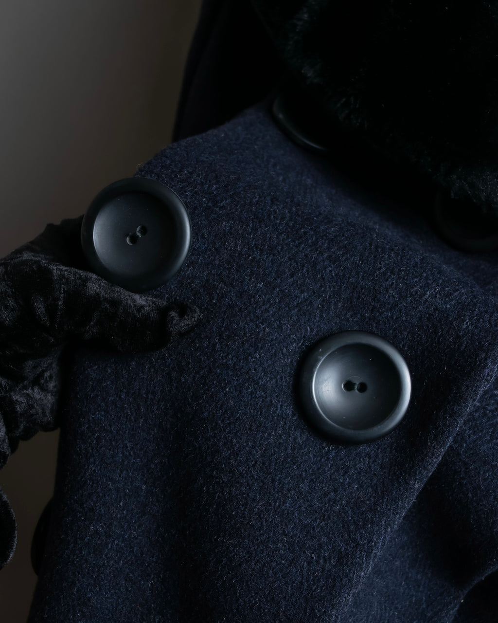 "Dolce & Gabbana" Large lapel fur shawl collar double-breasted coat