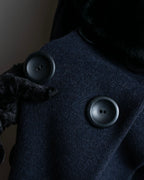 "Dolce & Gabbana" Large lapel fur shawl collar double-breasted coat