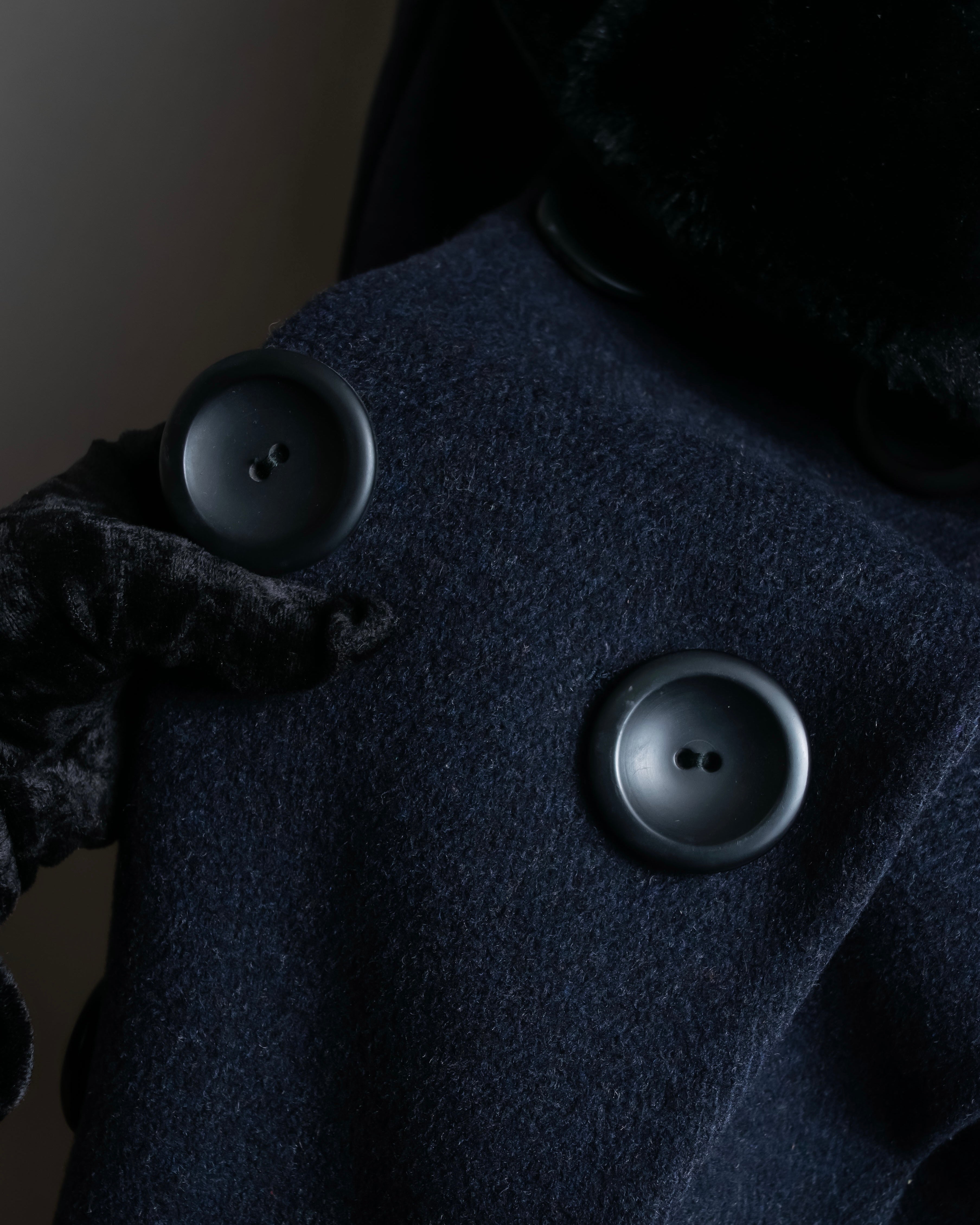 "Dolce & Gabbana" Large lapel fur shawl collar double-breasted coat