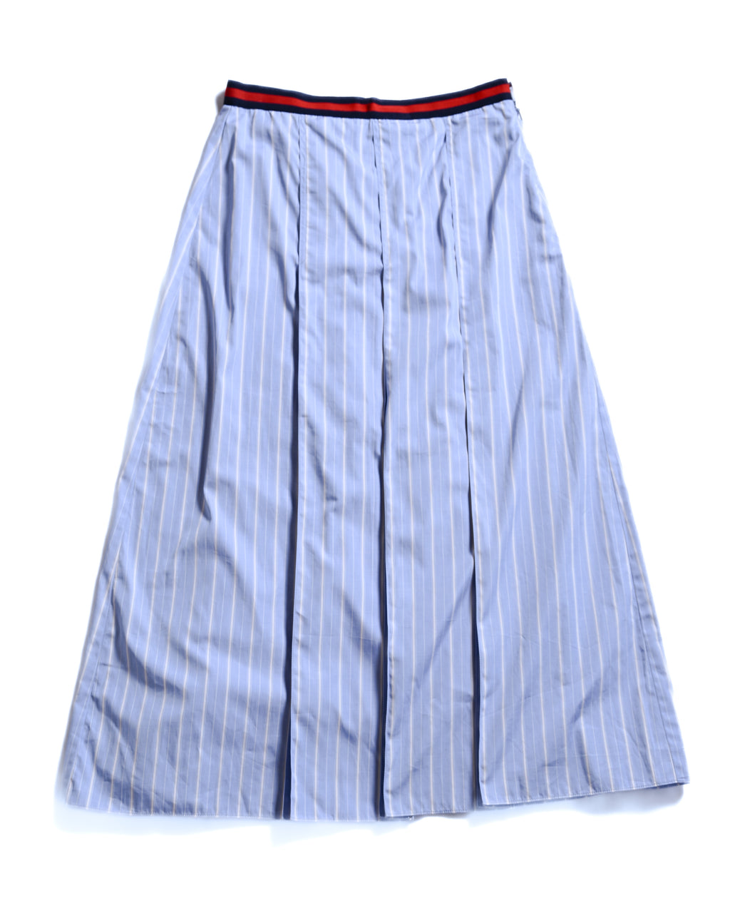 GUCCI/ 2022 Web Stripe Waist Pleats Skirt Blue