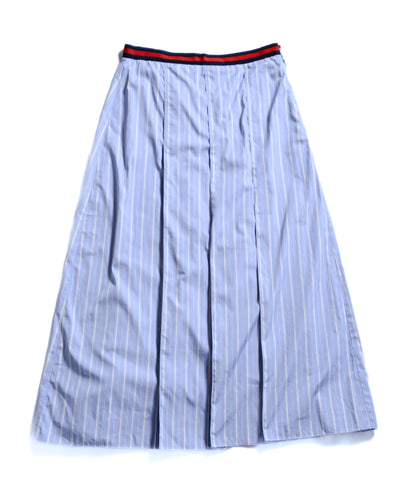 GUCCI/ 2022 Web Stripe Waist Pleats Skirt Blue