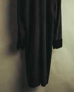 "CELINE" 80's Velvet collar maxi coat dress