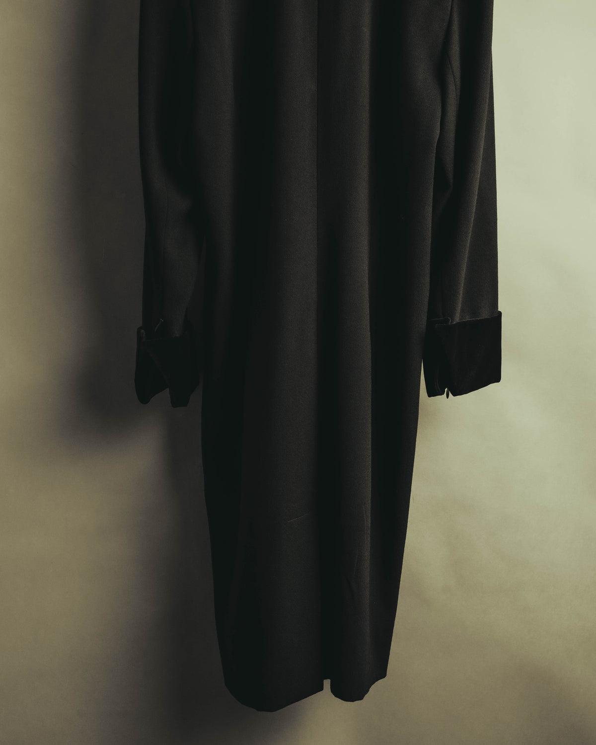"CELINE" 80's Velvet collar maxi coat dress