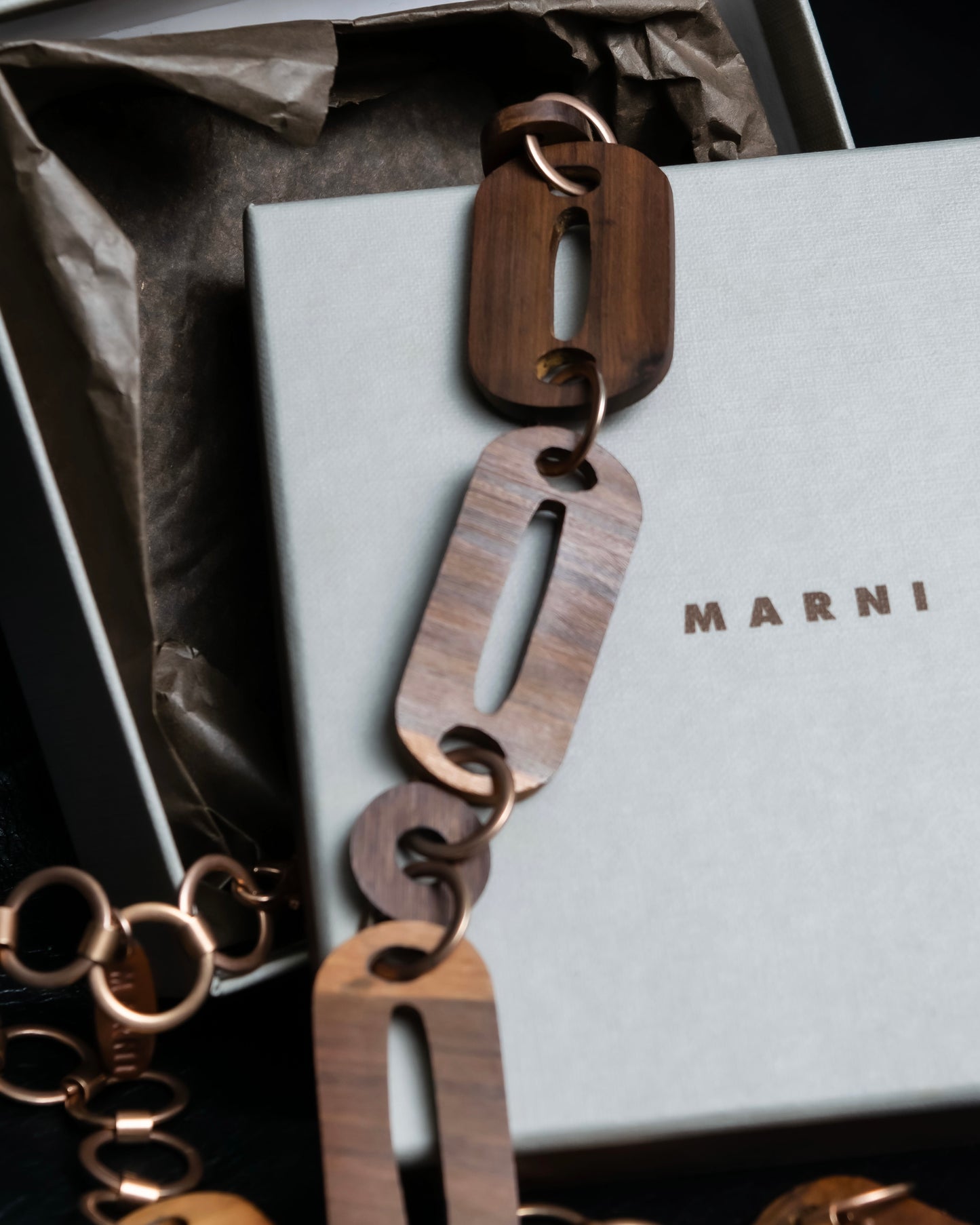 "MARNI" Large tree and chain combination necklace