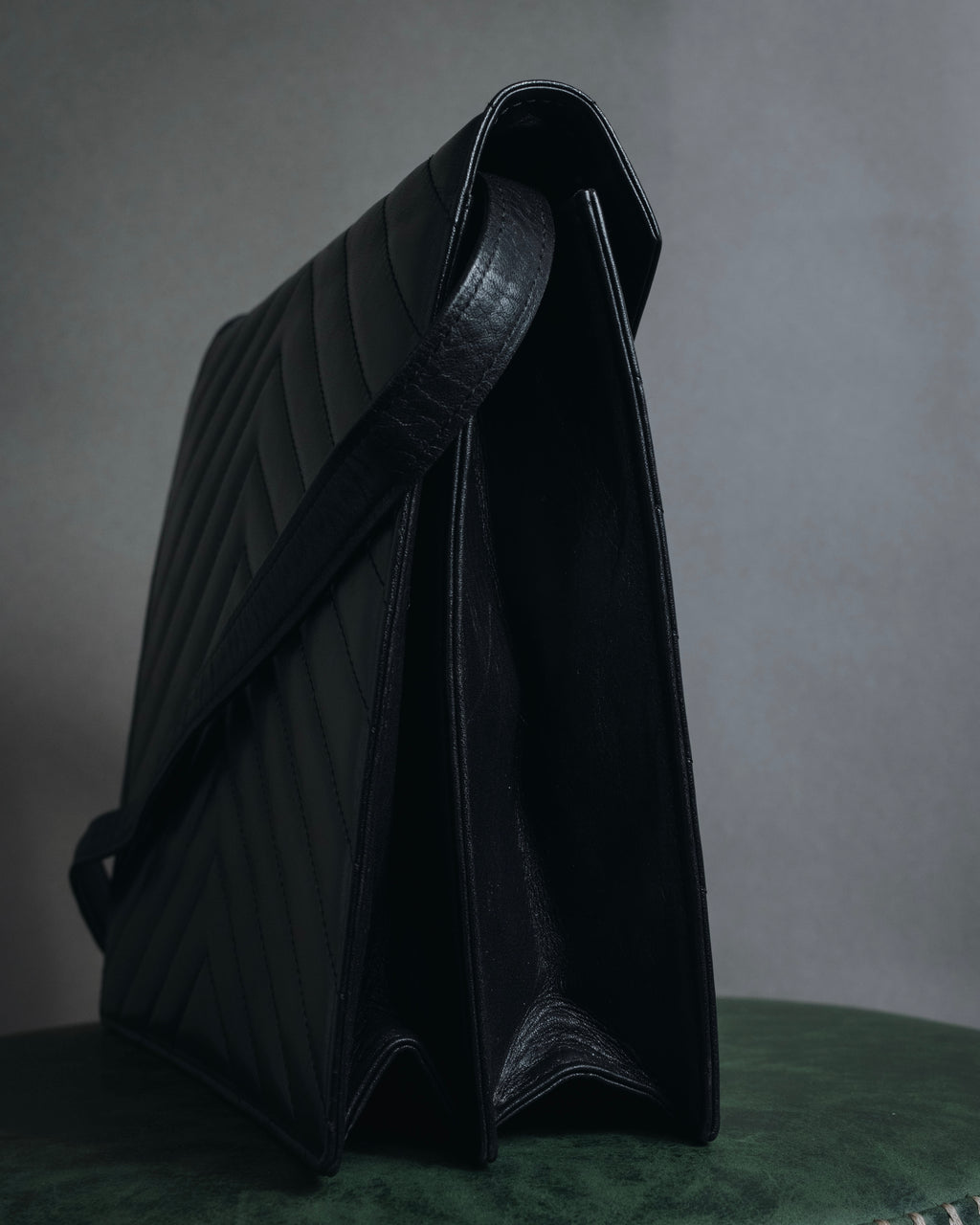 "Yves Saint Laurent" Late 80’s–early 90’s chevron quilted cassandre shoulder bag