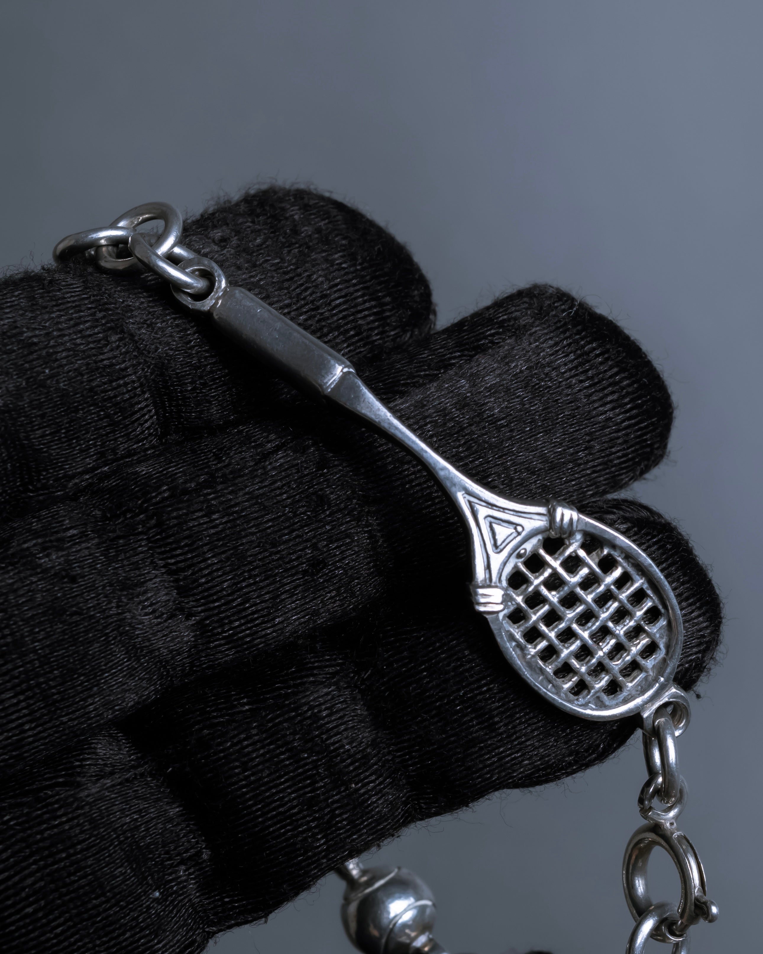 "GUCCI" Tennis racket motif silver bracelet