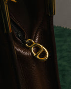 “Christian Dior” 80’s-90’s D motif leather shoulder bag
