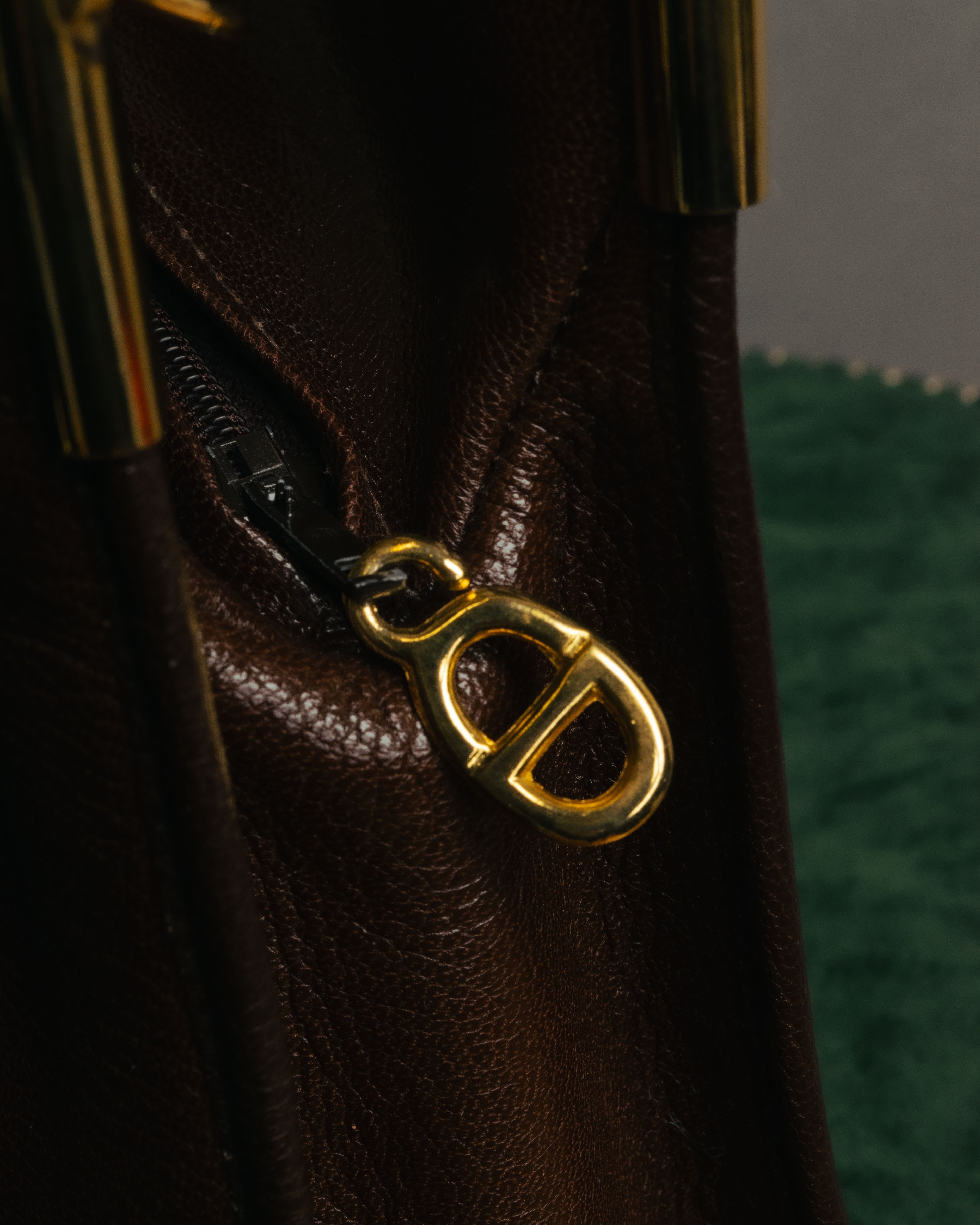 “Christian Dior” 80’s-90’s D motif leather shoulder bag