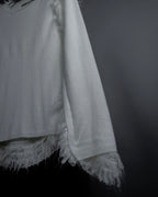 "COMME des GARCONS" 18AW layered mesh design fringe thick knit