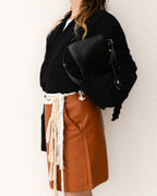 LOEWE by Jonathan Anderson/ Lamb Leather Rope Trim Mini Skirt