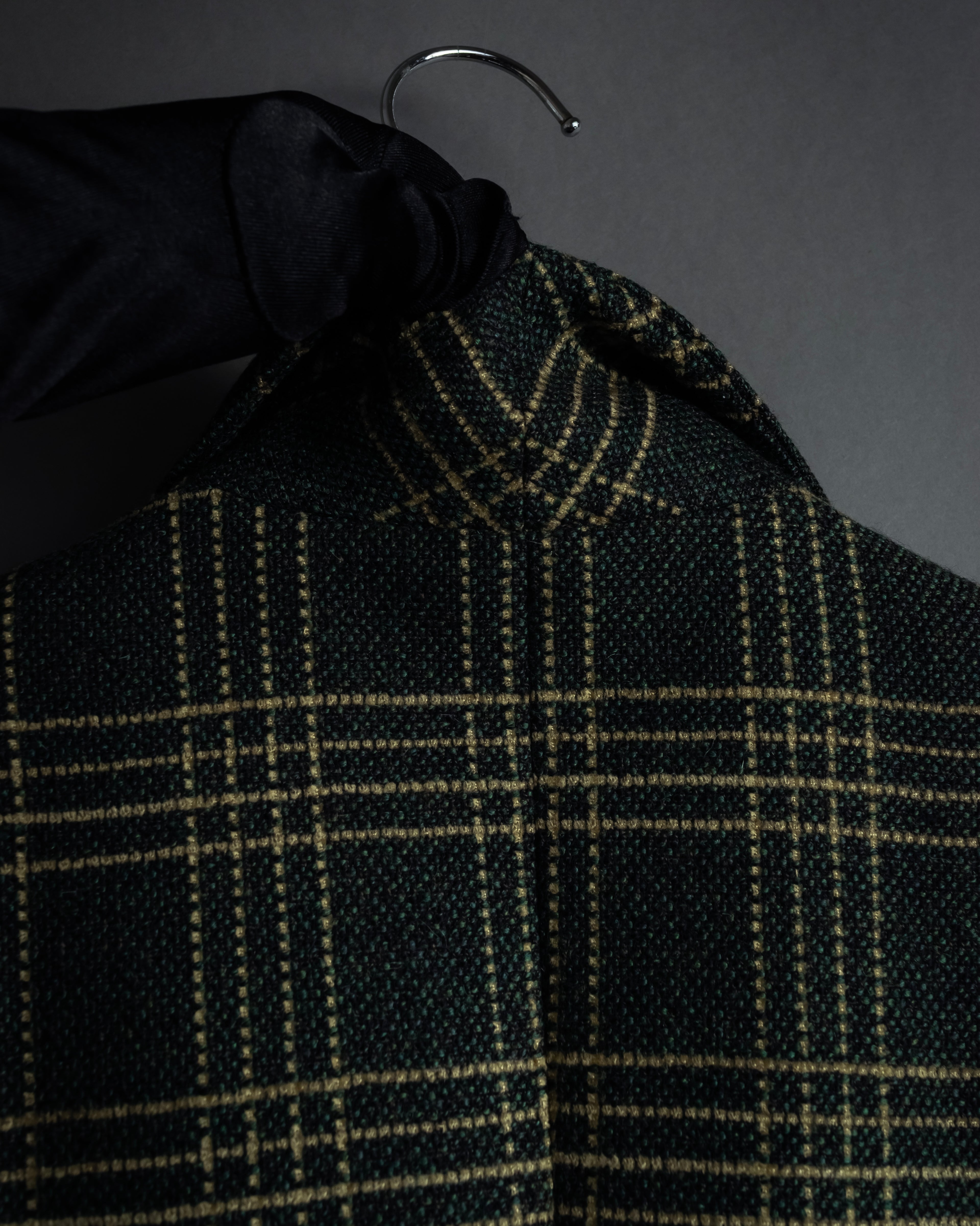 "Christian Dior" Windowpane check tailored jacket