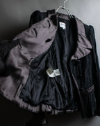 "ARMANI COLLEZIONI" Satin switch design knit tailored jacket