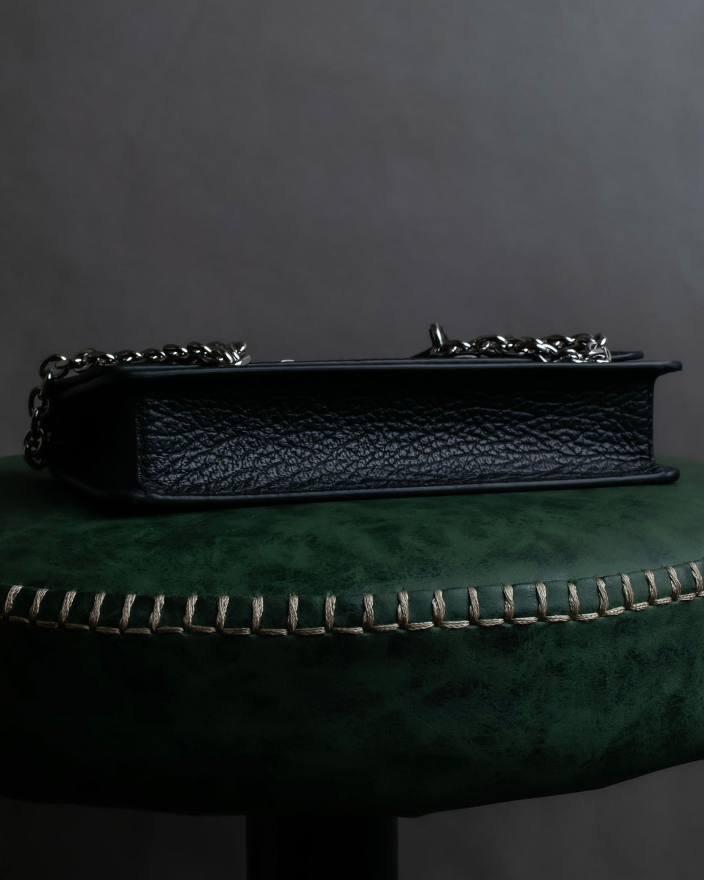 "MAISON MARGIELA" Grained leather chain wallet bag