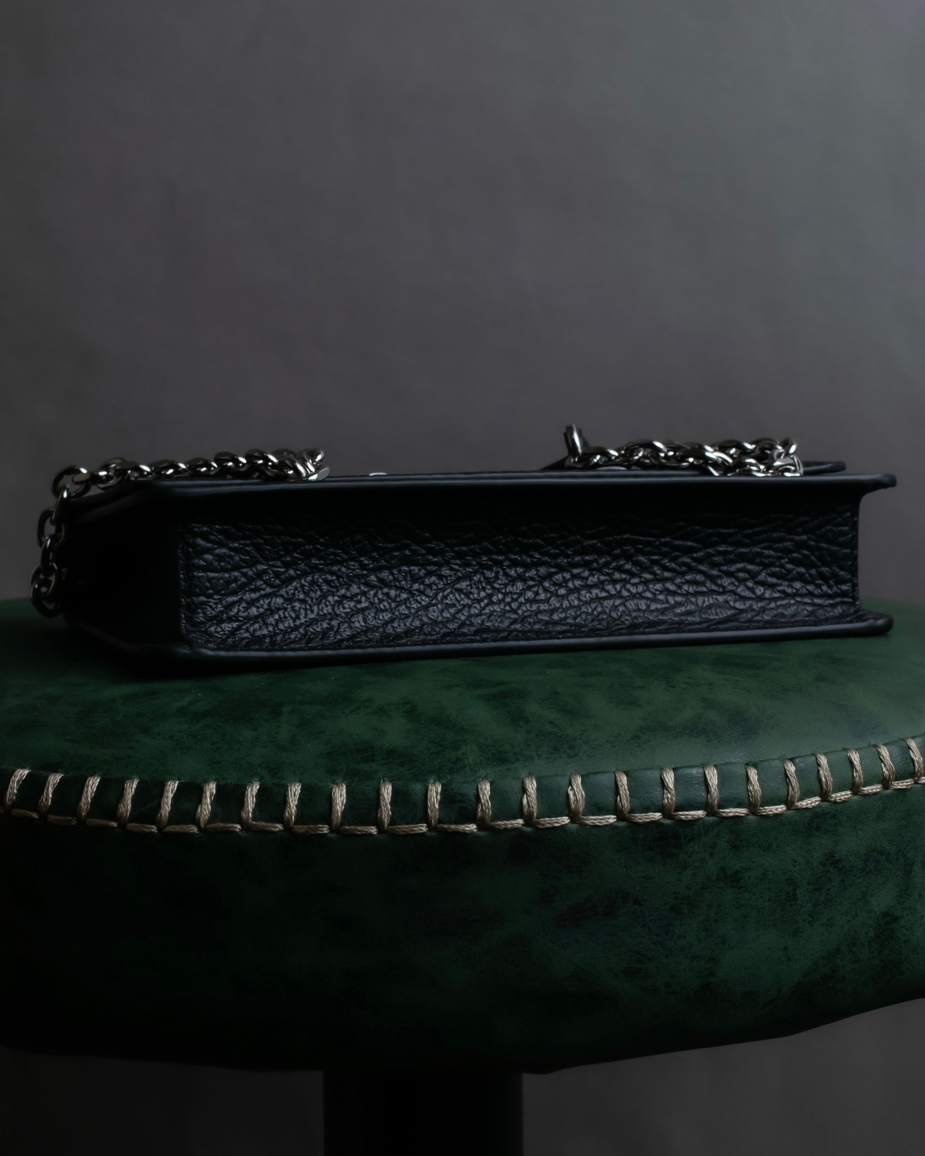 "MAISON MARGIELA" Grained leather chain wallet bag