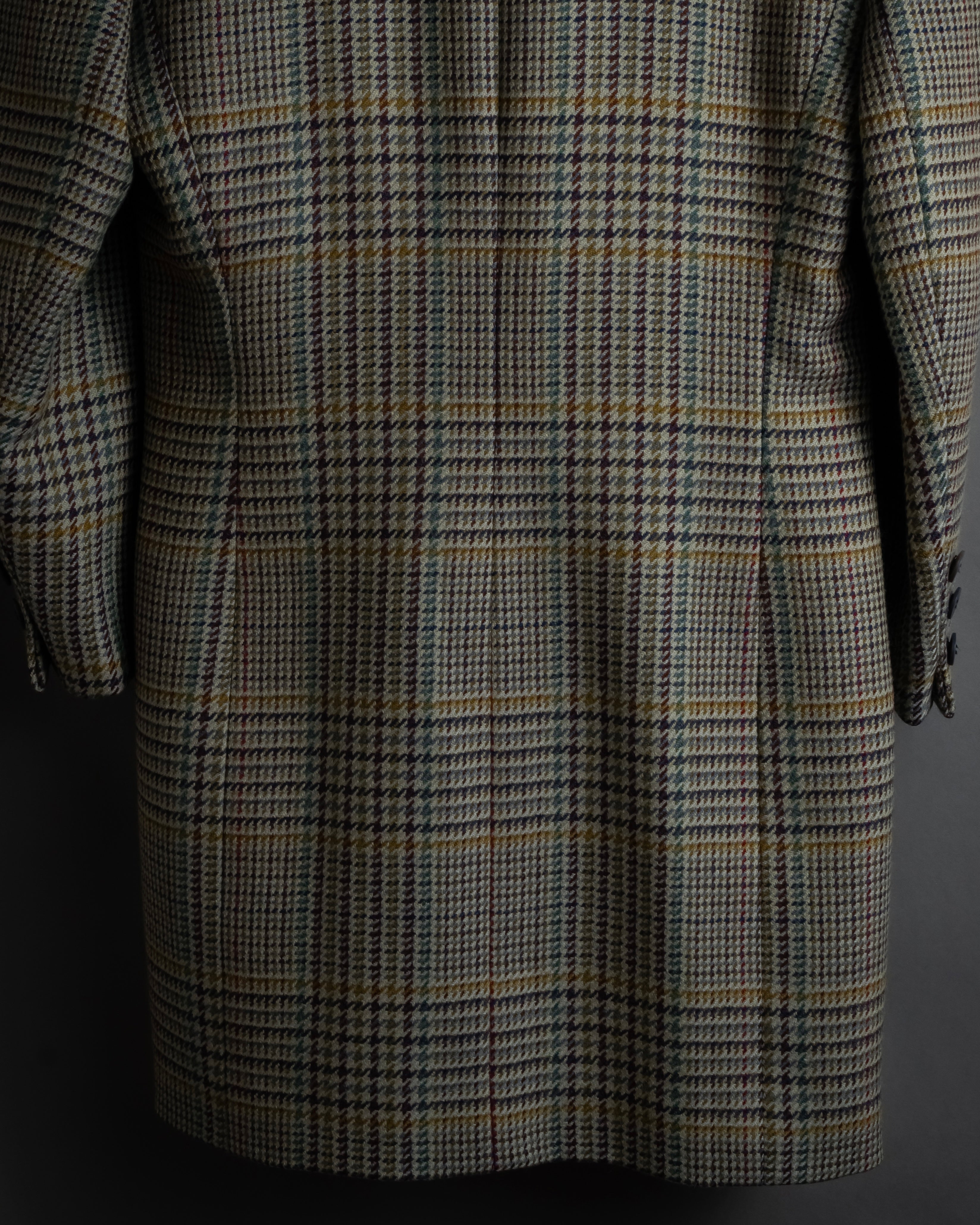 "CELINE" 90’s–00’s checked velvet collar coat