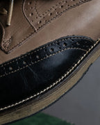 "KATHARINE HAMNETT" Wingtip design bicolor leather shoes