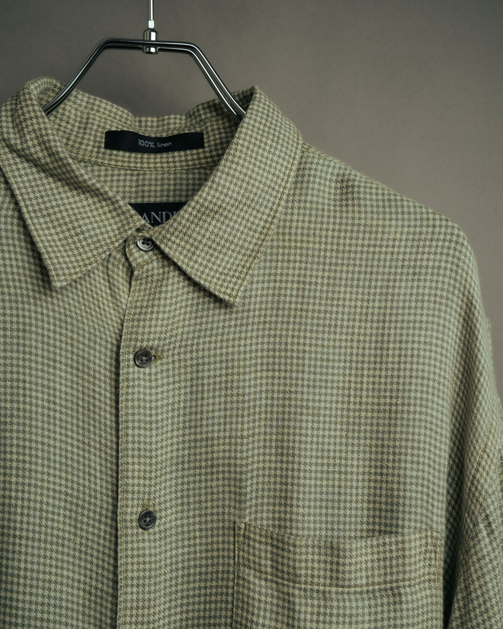 -MOOD Vintage Collections-
90’s Houndstooth linen relaxed shirt
