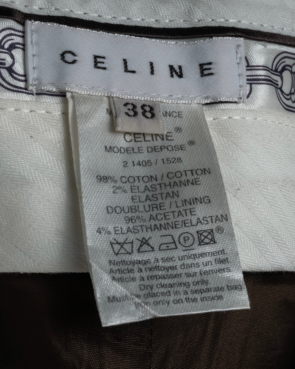 "CELINE" 1999-2003 low-rise flared stretch slacks