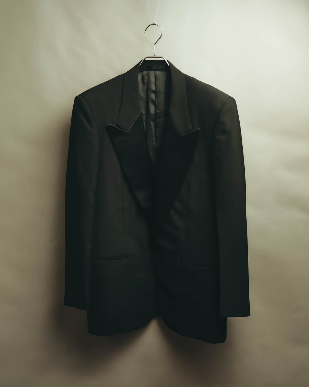 -SPECIAL- “Christian Dior MONSIEUR” 80’s-90’s satin peak-lapel tuxedo jacket