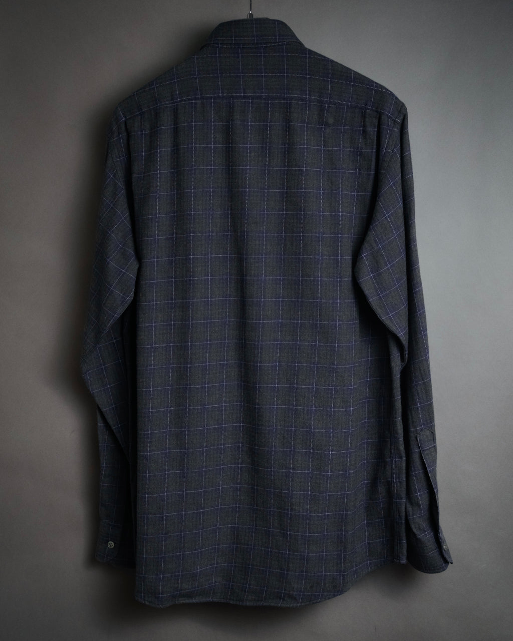 “HERMES” 90’s–00’s Windowpane cotton button down shirt