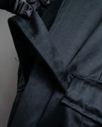 "BALENCIAGA" Glossy cotton military detail belted coat