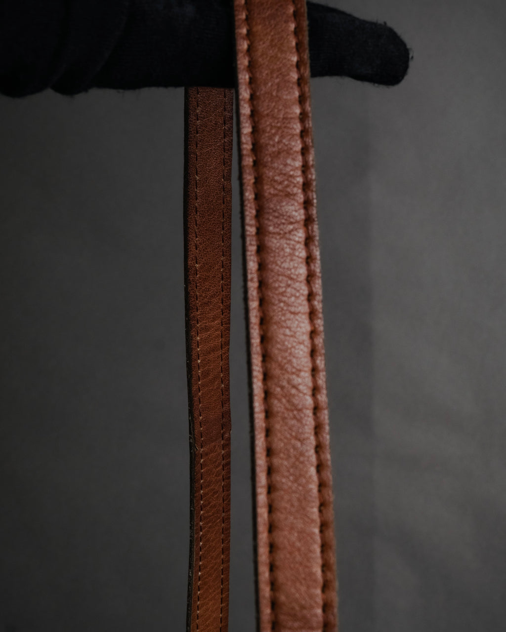 “YVES SAINT LAURENT” 70’s-80’s Brogued suede flap shoulder bag