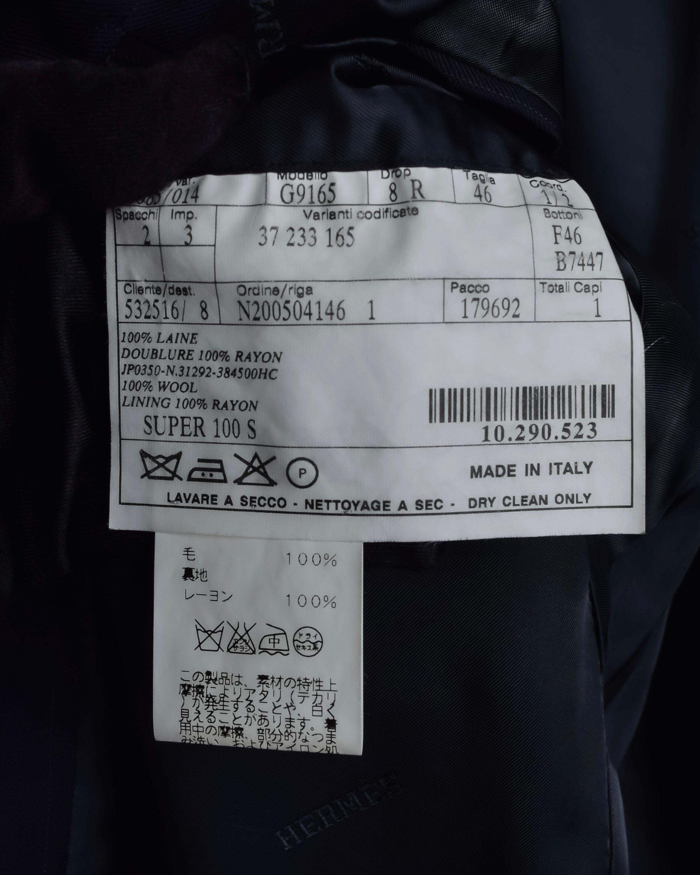 "HERMES" Pinstripe relaxed tailored jacket