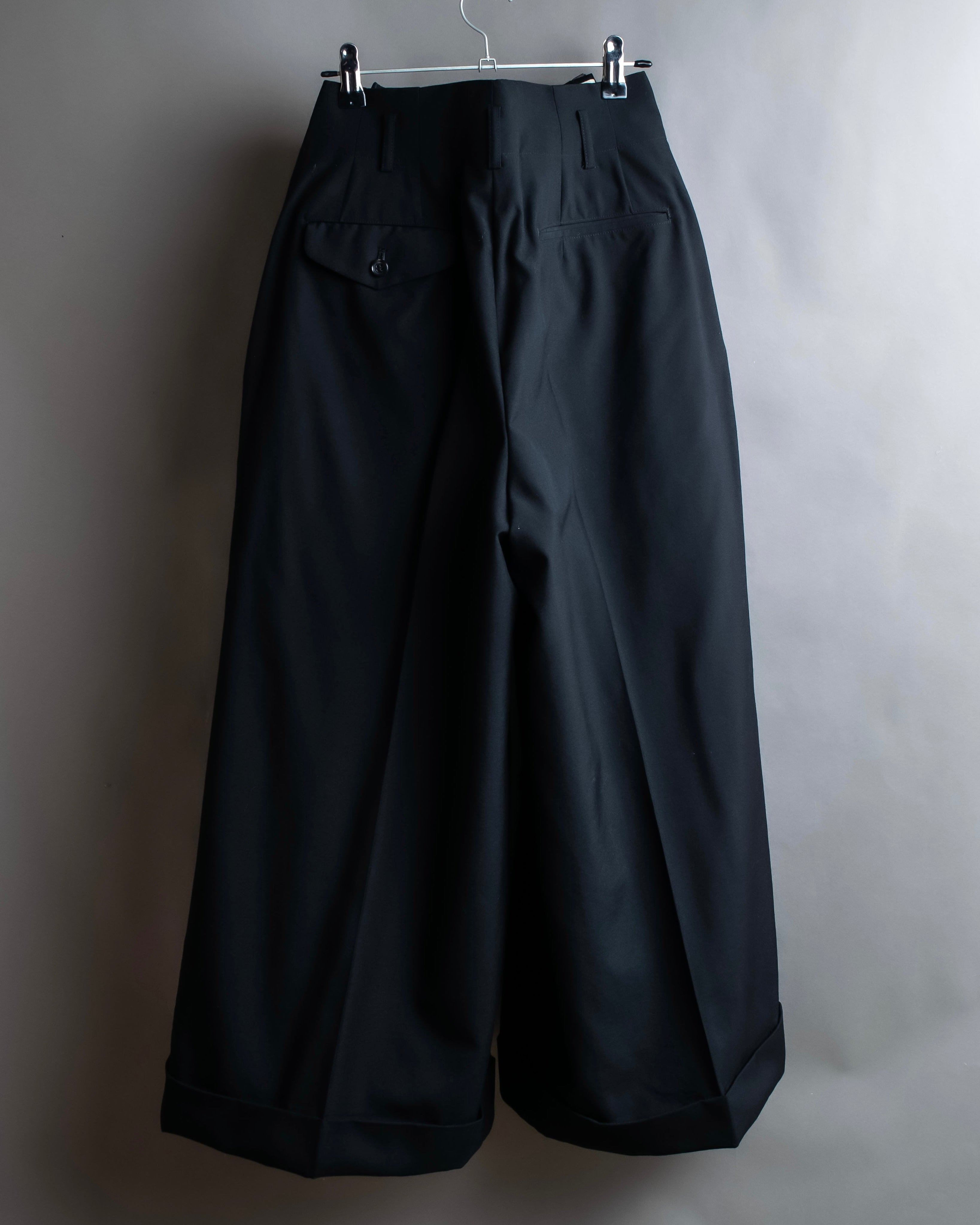 "COMME des GARCONS" Ruffle & tulle asymmetrical docking sarouel slacks