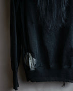 "sacai" Wig design sheer hooded pullover