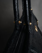 “pierre cardin” 80’s-90’s Ostrich leather structured doctor bag