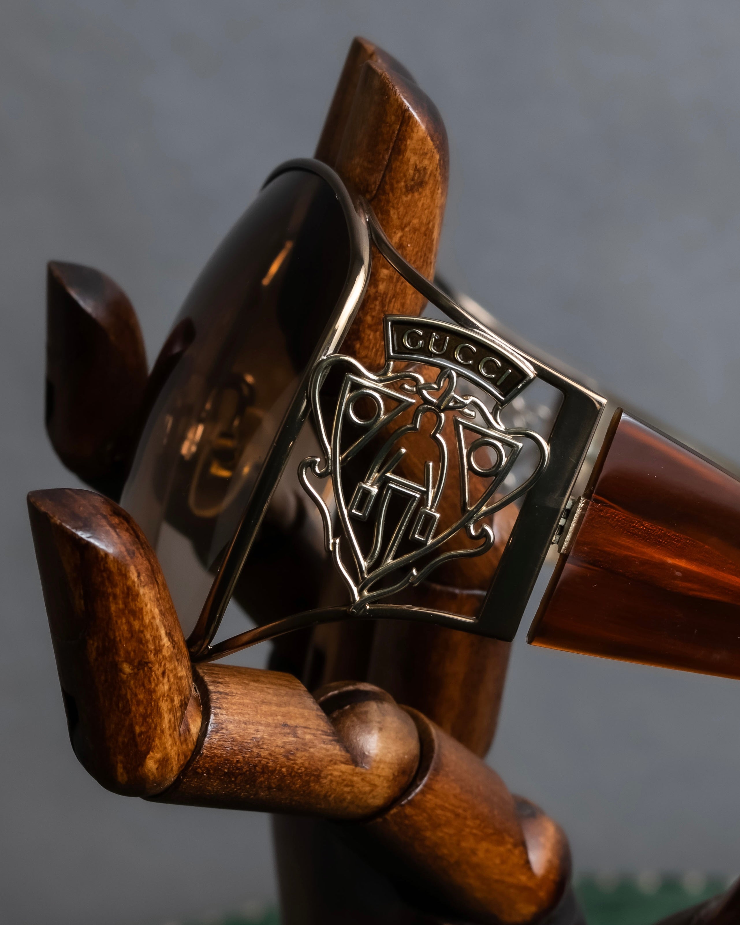 "GUCCI" Teardrop frame smoking lens sunglasses