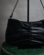 “Salvatore Ferragamo” 2000’s Gathered leather chain shoulder bag