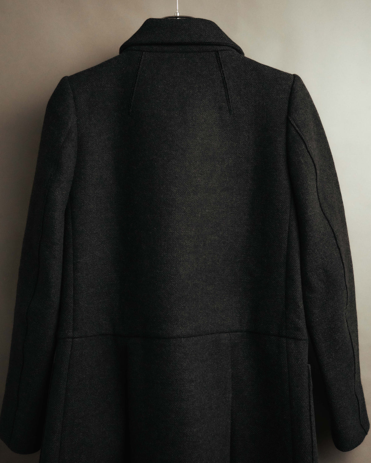 “miu miu” 00’s-10’s Wool angora leather buckle coat