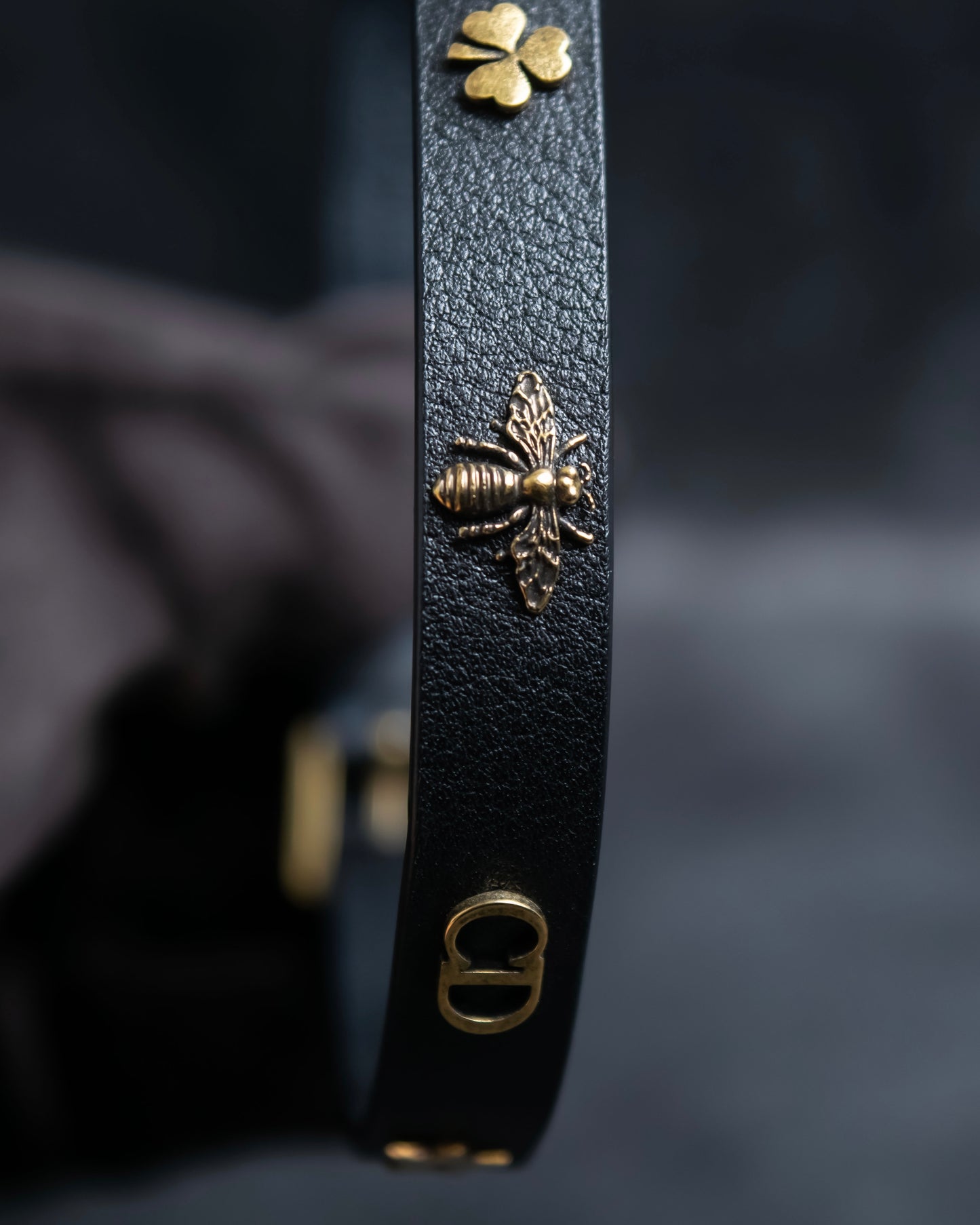 "Christian Dior" Mystical motif leather bracelet