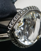 "Alexandar McQueen" Two-tone crystal clasp leather shoulder wallet