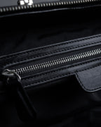 "Christian Dior" CD motif charm design gathered leather hand bag