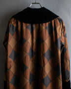 "Yves Saint Laurent Rive Gauche"
Argyle pattern velvet design shawl collar coat