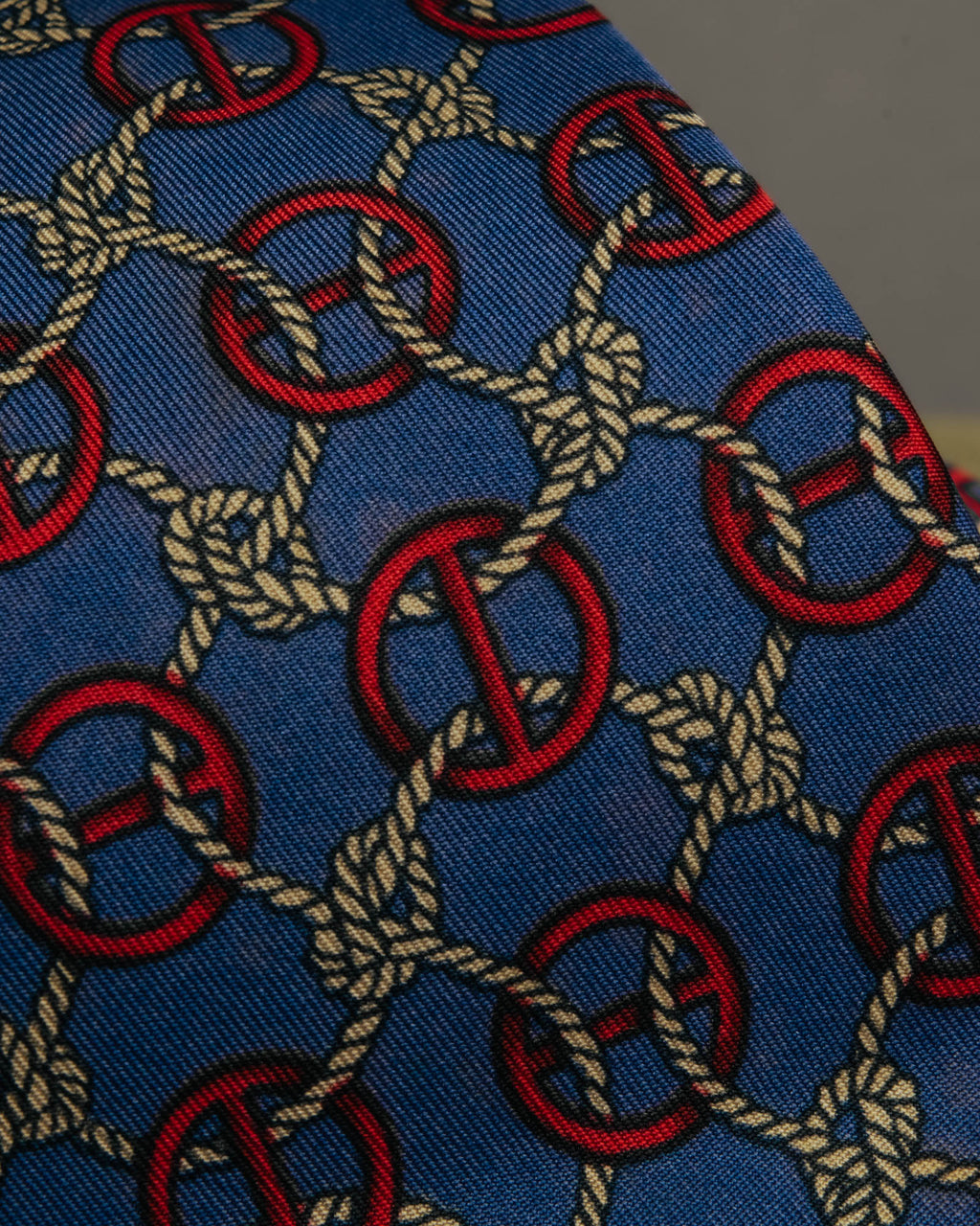 “HERMÈS” 90’s Rope and H motif silk tie