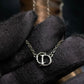 "DIOR" Logo motif combination silver necklace