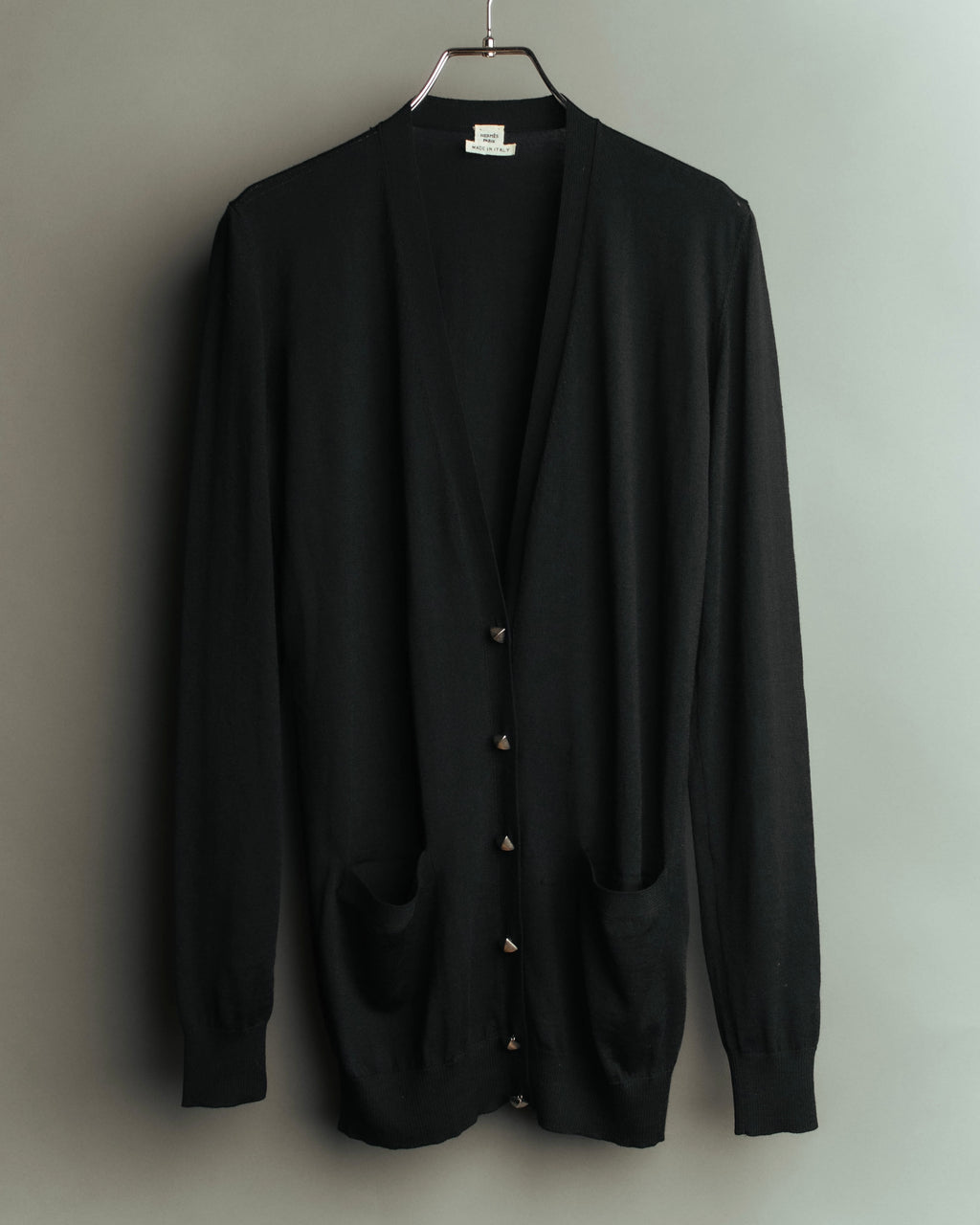 "Hermès" 90's-00's Medor button wool knit cardigan