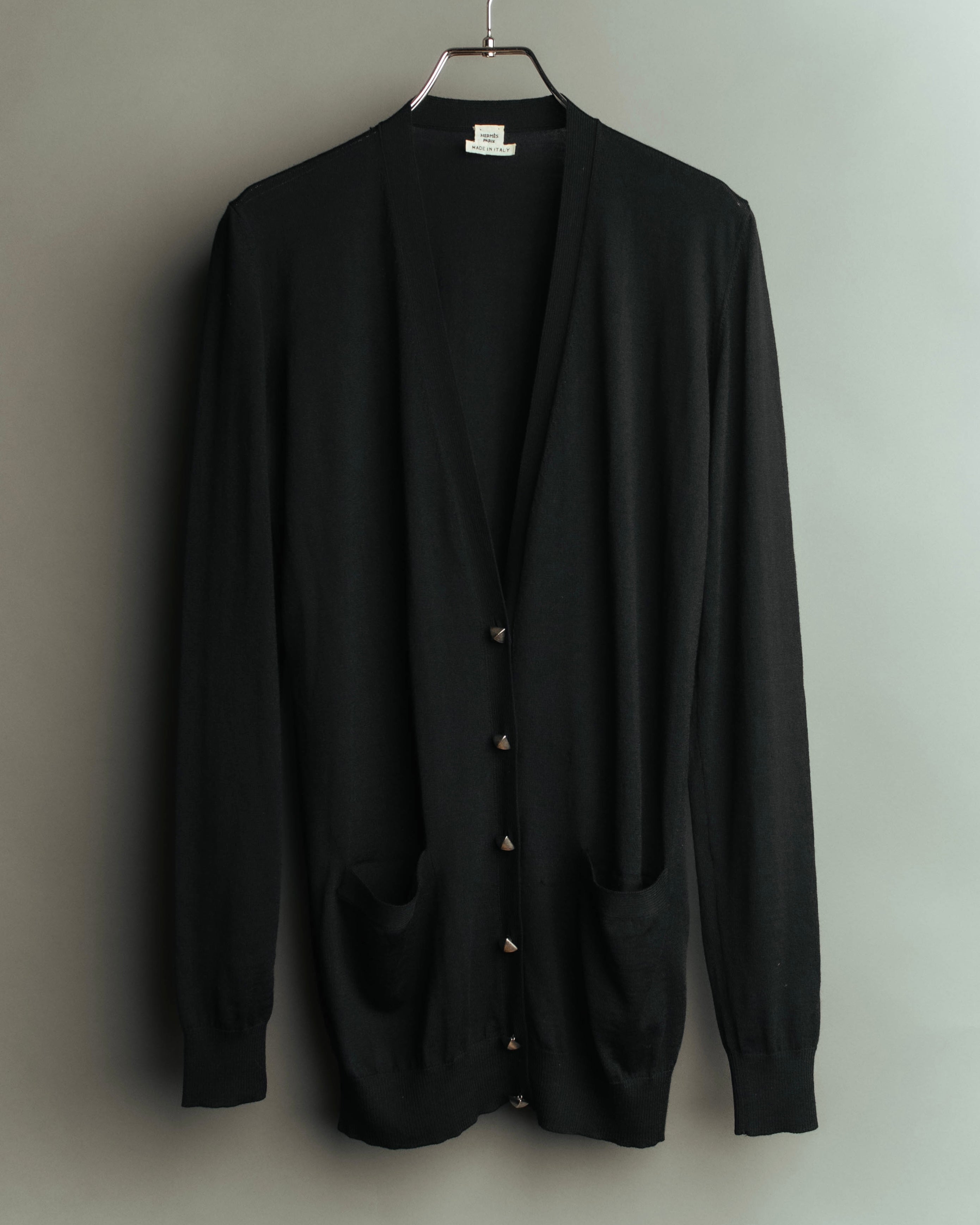 "Hermès" 90's-00's Medor button wool knit cardigan