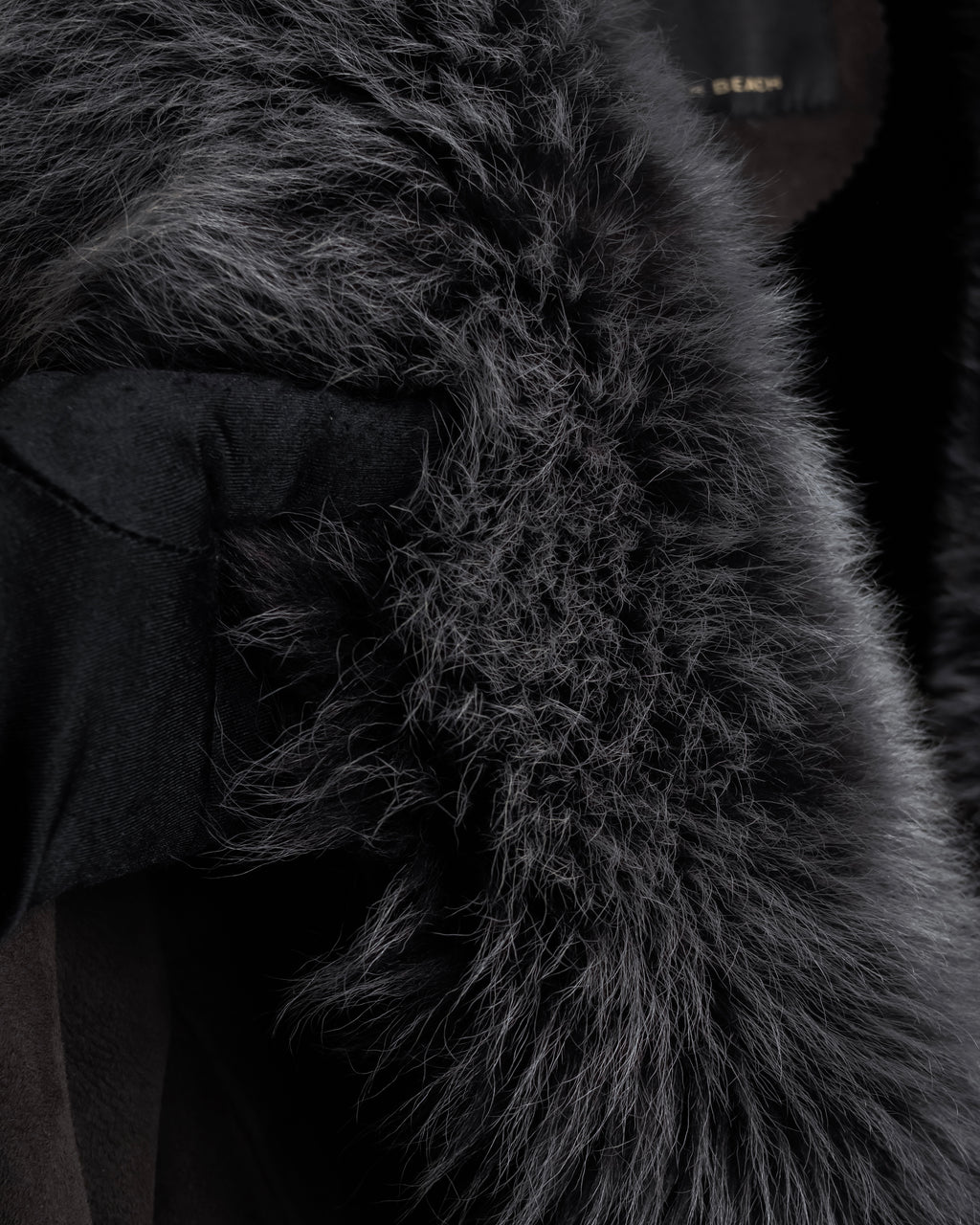 "NORTH BEACH" Smoky lamb fur design suede leather coat