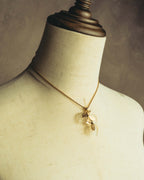 "Christian Dior" 70's-80's Sculptural leaf pendant necklace