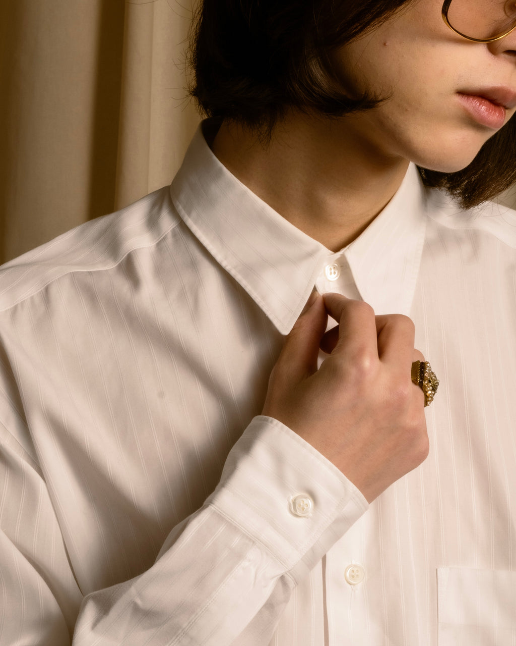 "COMME des GARCONS
HOMME" 90's Keiichi Tanaka design striped shirt