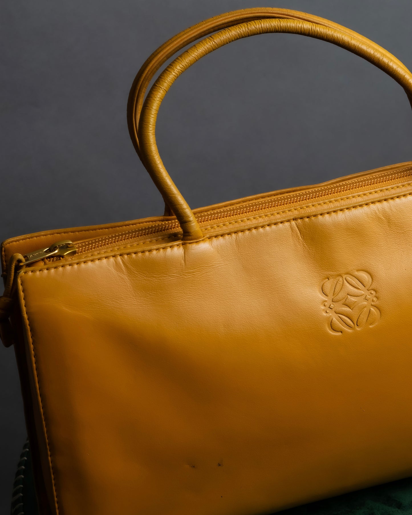 "LOEWE" Horizontal design vivid yellow color amazona bag