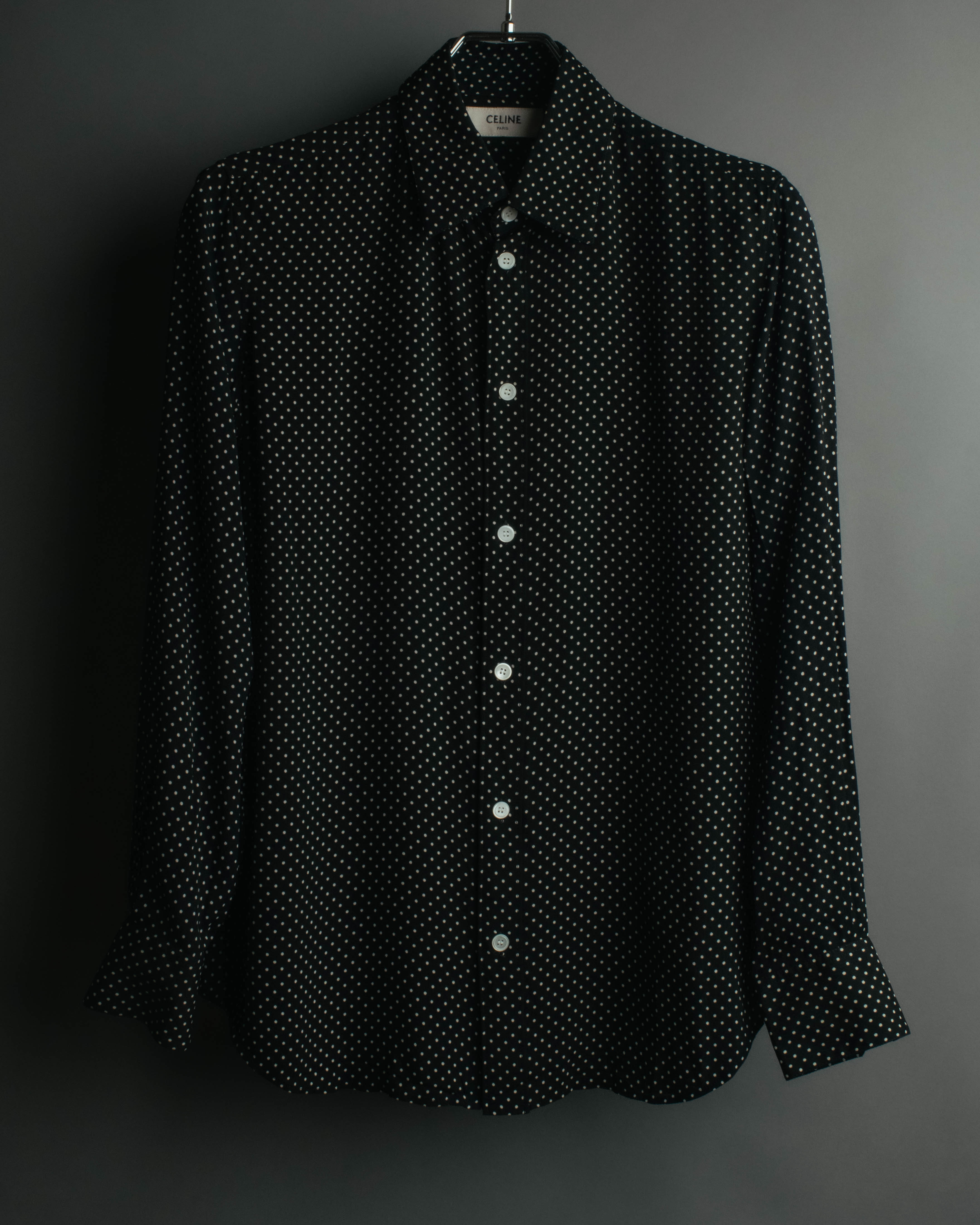 "CELINE" 2010's-2020's Polka dot viscose long sleeve shirt