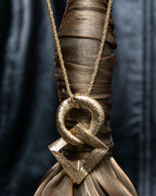 “Yves Saint Laurent” antique processed gold chain necklace